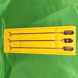 Jack Daniel's Tennessee Whiskey Honey Swizzle Sticks 🐝🥃🍯 Set of 3 Collectible